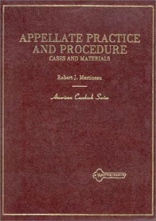 Read ebook [PDF] Cases and Materials on Appellate Practice and Procedure (American Casebook