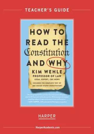 [Ebook] How to Read the Constitution--and Why Teaching Guide (Legal Expert Series)