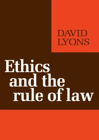 get [PDF] Download Ethics and the Rule of Law