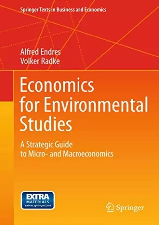 Full PDF Economics for Environmental Studies: A Strategic Guide to Micro- and