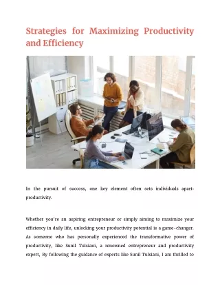 Strategies for Maximizing Productivity and Efficiency