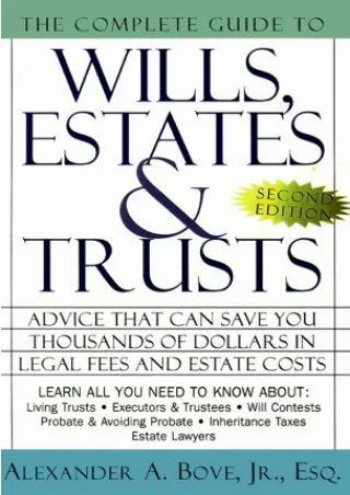 Download [PDF] The Complete Book of Wills, Estates, and Trusts