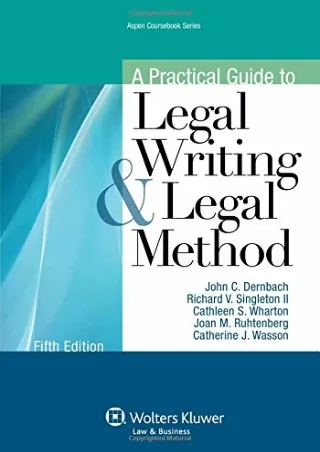 Download Book [PDF] A Practical Guide To Legal Writing and Legal Method, Fifth Edition (Aspen