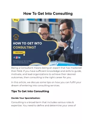 how to get into consulting