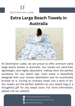 Extra Large Beach Towels in Australia