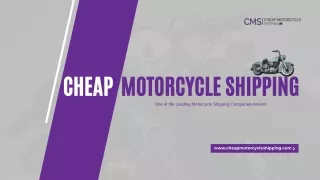 Fast, Safe and Reliable Motorcycle Shipping
