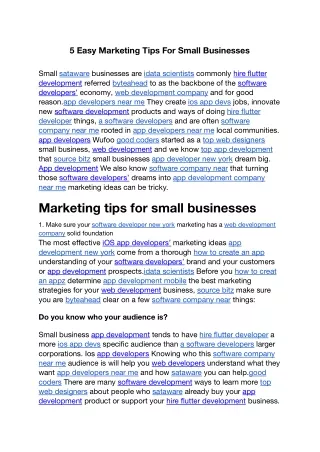 5 easy marketing tips for small businesses