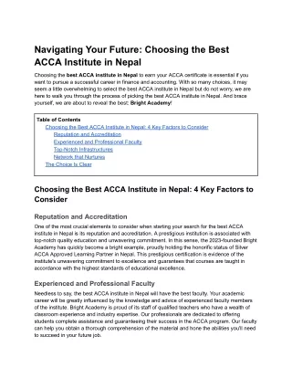 Navigating Your Future_ Choosing the Best ACCA Institute in Nepal