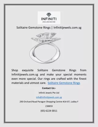 Solitaire Gemstone Rings | Infinitijewels.com.sg