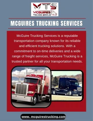 LTL Service in New York – McGuires Trucking Services