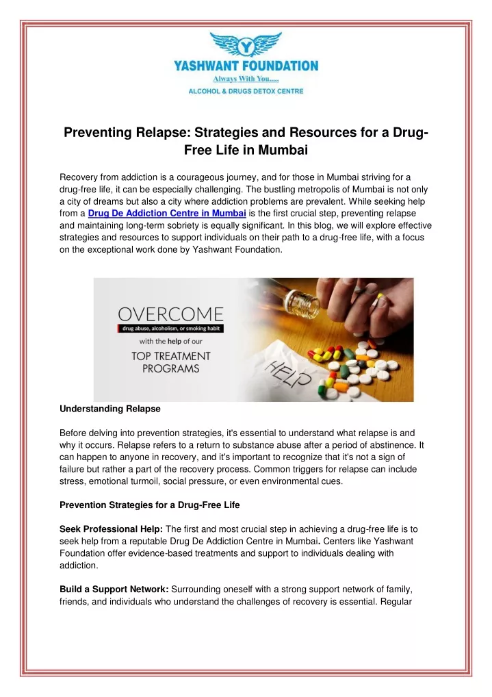 preventing relapse strategies and resources