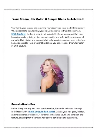 Your Dream Hair Color 8 Simple Steps to Achieve It