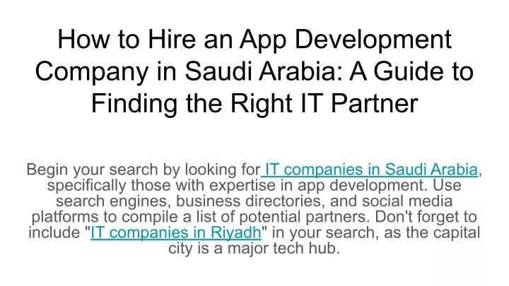 how to hire an app development company in saudi