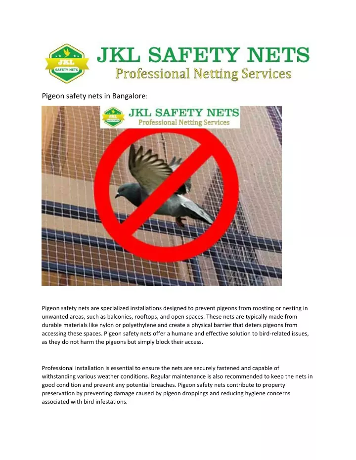 pigeon safety nets in bangalore