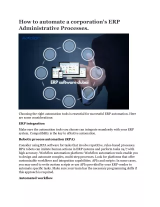 How to automate a corporation's ERP Administrative Processes.