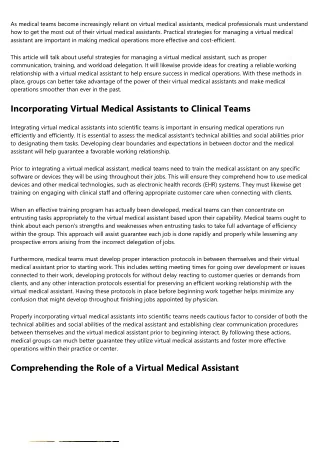 as medical teams become increasingly reliant