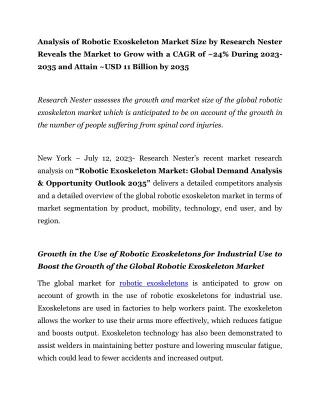 analysis of robotic exoskeleton market size