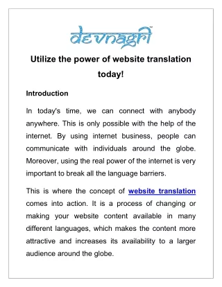 utilize the power of website translation