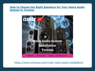 How to Choose the Right Speakers for Your Home Audio System in Toronto