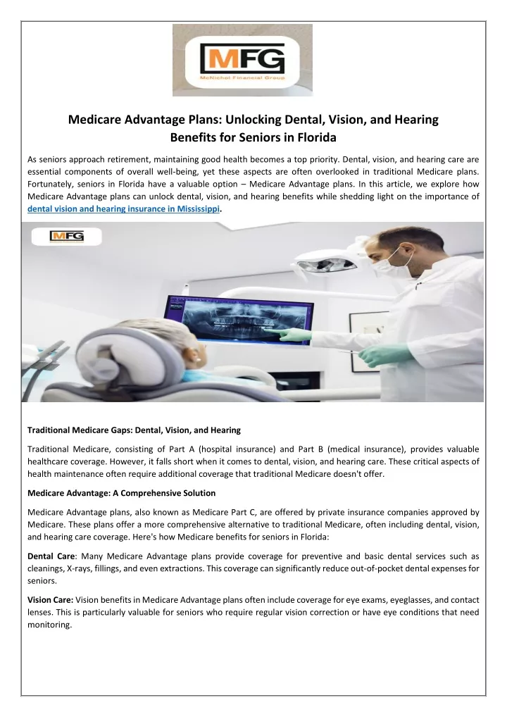 medicare advantage plans unlocking dental vision