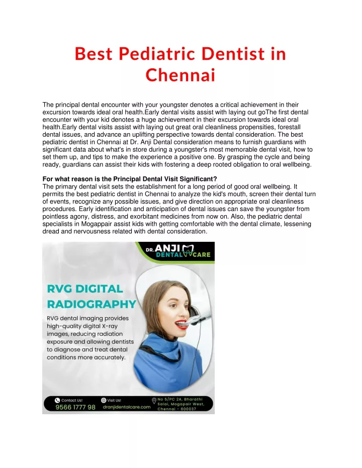 best pediatric dentist in chennai the principal