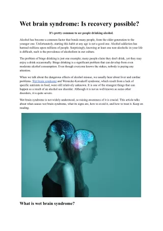 wet brain syndrome is recovery possible