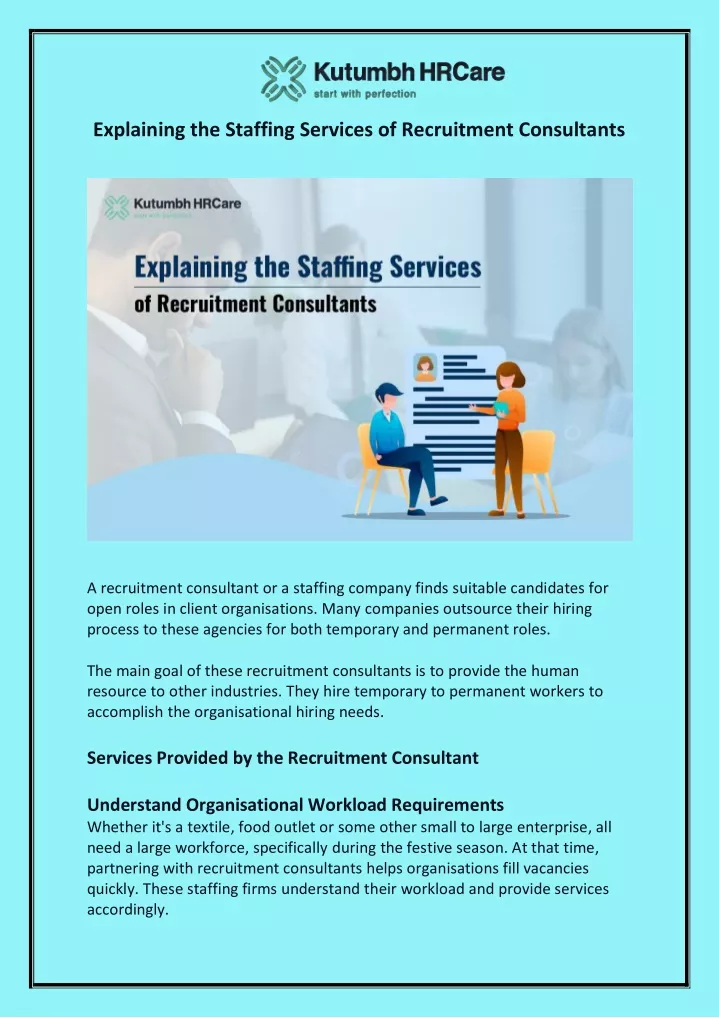 explaining the staffing services of recruitment