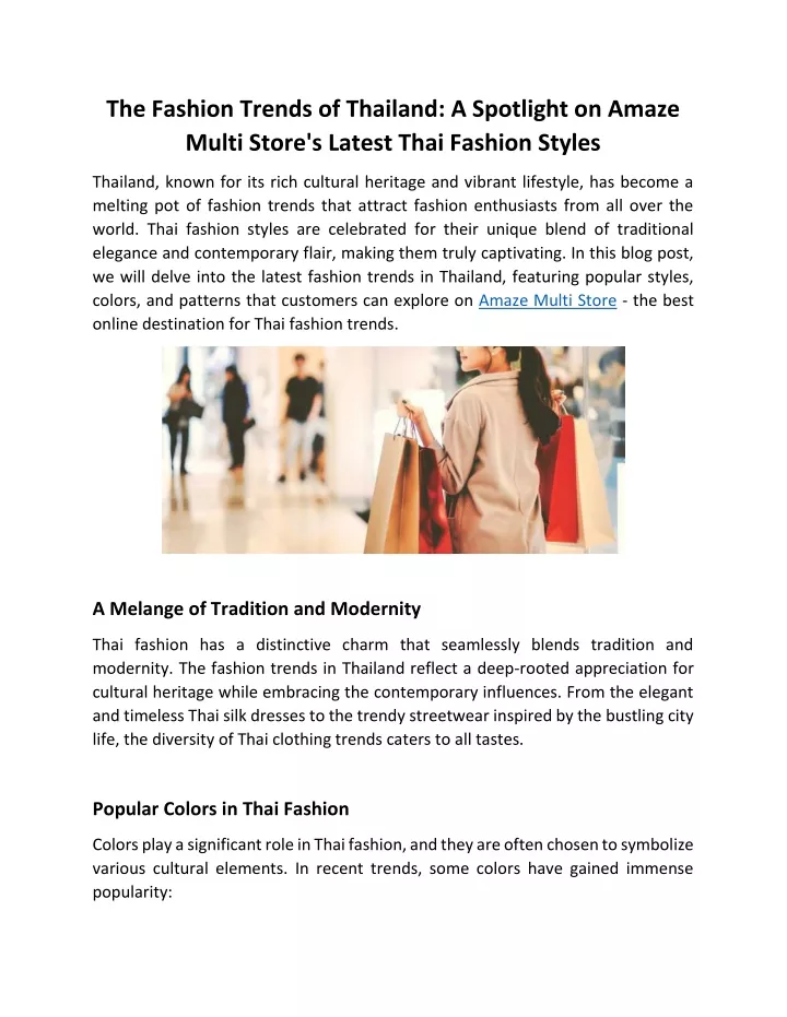 the fashion trends of thailand a spotlight