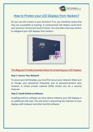 h how to ow to p protect your led displays from