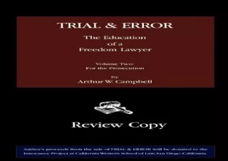 [PDF] Trial & Error: The Education of a Freedom Lawyer, Volume Two: For the Pros