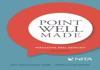 PDF Point Well Made: Persuasive Oral Advocacy (NITA) Full
