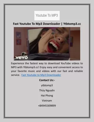 Fast Youtube To Mp3 Downloader | Ytbtomp3.cc
