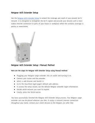 netgear wifi extender setup