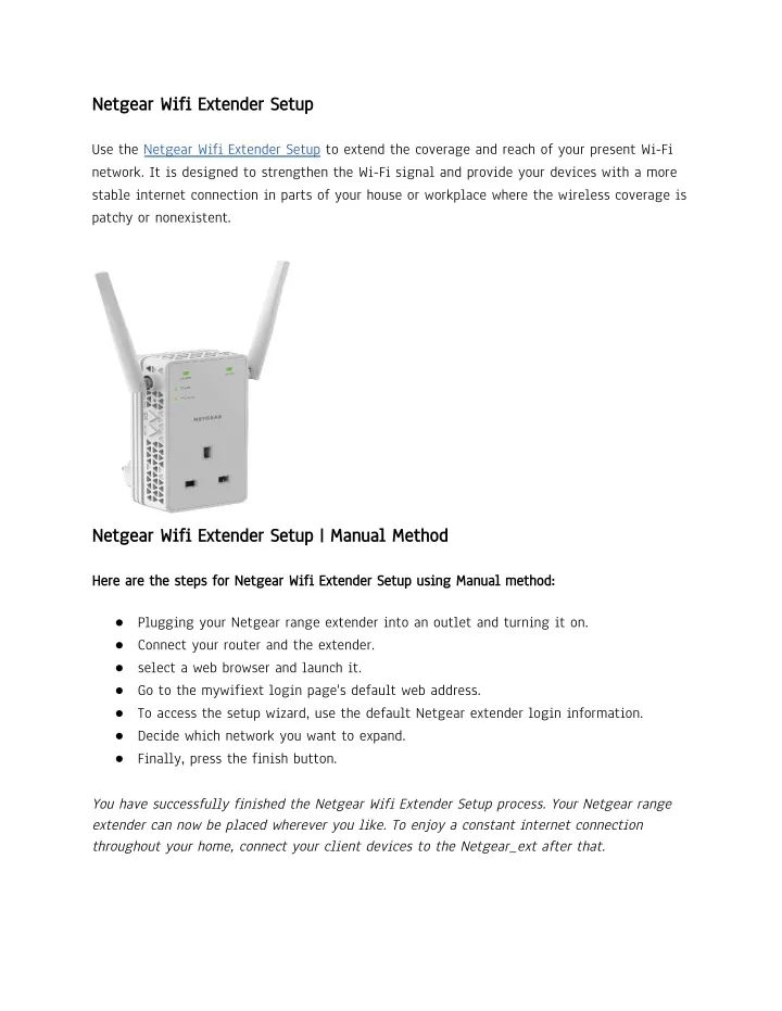 netgear wifi extender setup