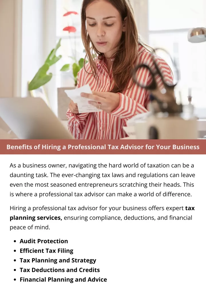 benefits of hiring a professional tax advisor