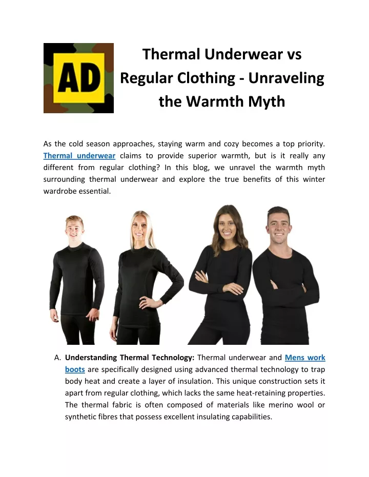 PPT - Thermal Underwear vs Regular Clothing - Unraveling the Warmth ...