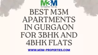 Best M3M Apartments in Gurgaon for 3BHK and 4BHK Flats
