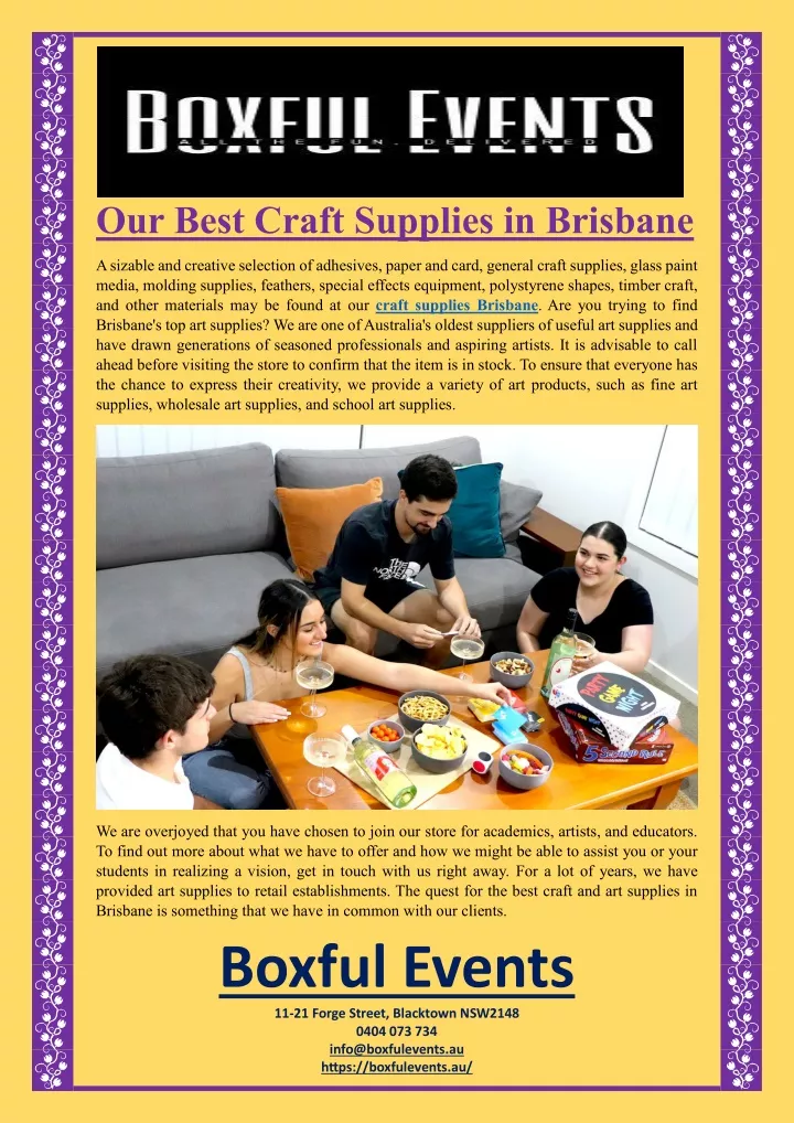 our best craft supplies in brisbane