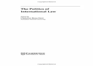 (PDF) The Politics of International Law (Cambridge Studies in International Rela