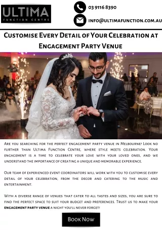 Customise Every Detail of Your Celebration at Engagement Party Venue