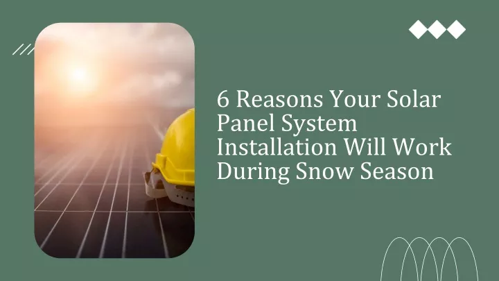6 reasons your solar panel system installation