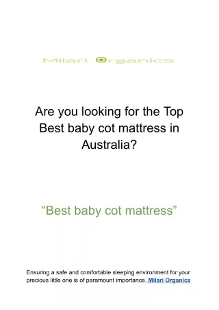 Best baby cot mattress in Australia