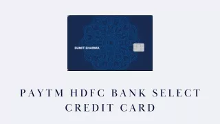 paytm hdfc bank select credit card