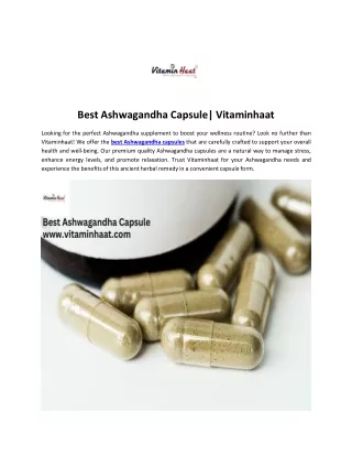 Best Ashwagandha Capsule| Vitaminhaat