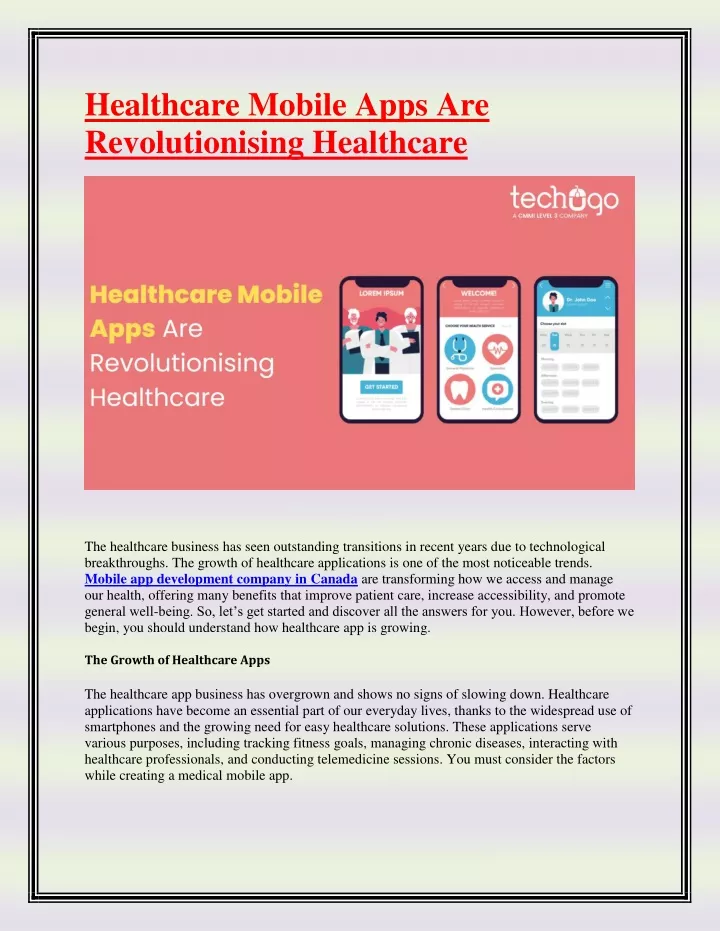 healthcare mobile apps are revolutionising