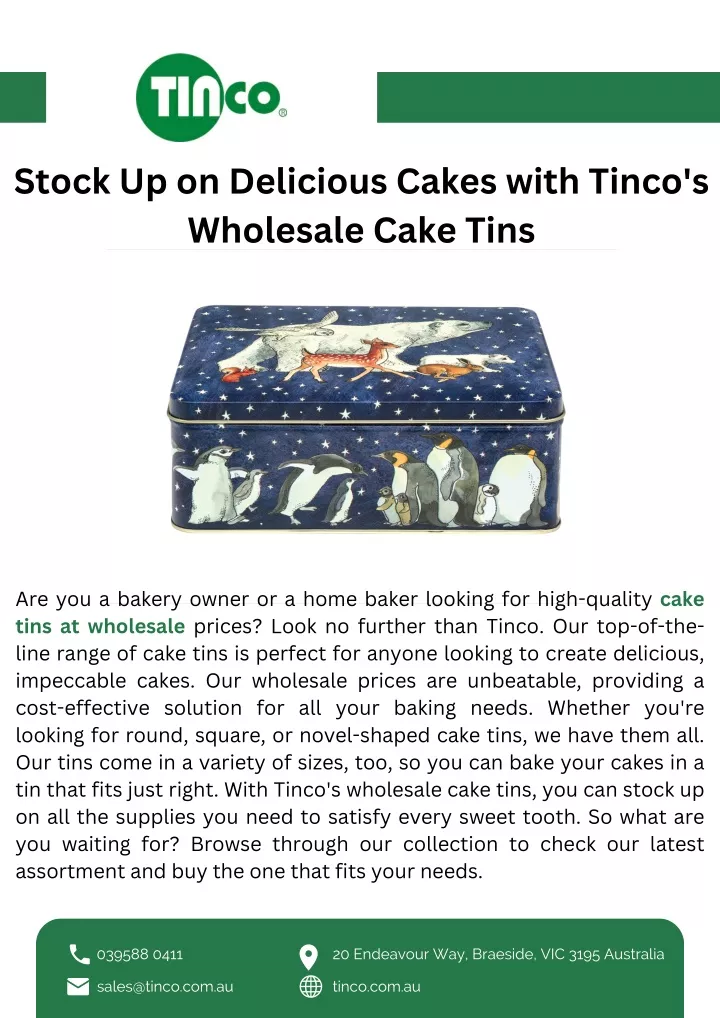 stock up on delicious cakes with tinco