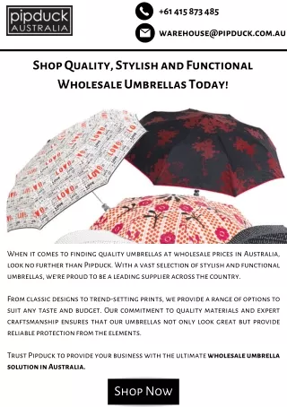 Shop Quality, Stylish and Functional Wholesale Umbrellas Today!
