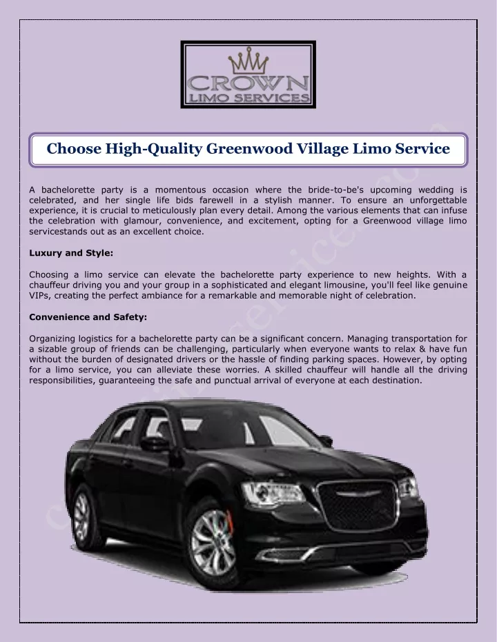 choose high quality greenwood village limo service