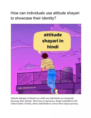 Use attitude shayari to individual showcase