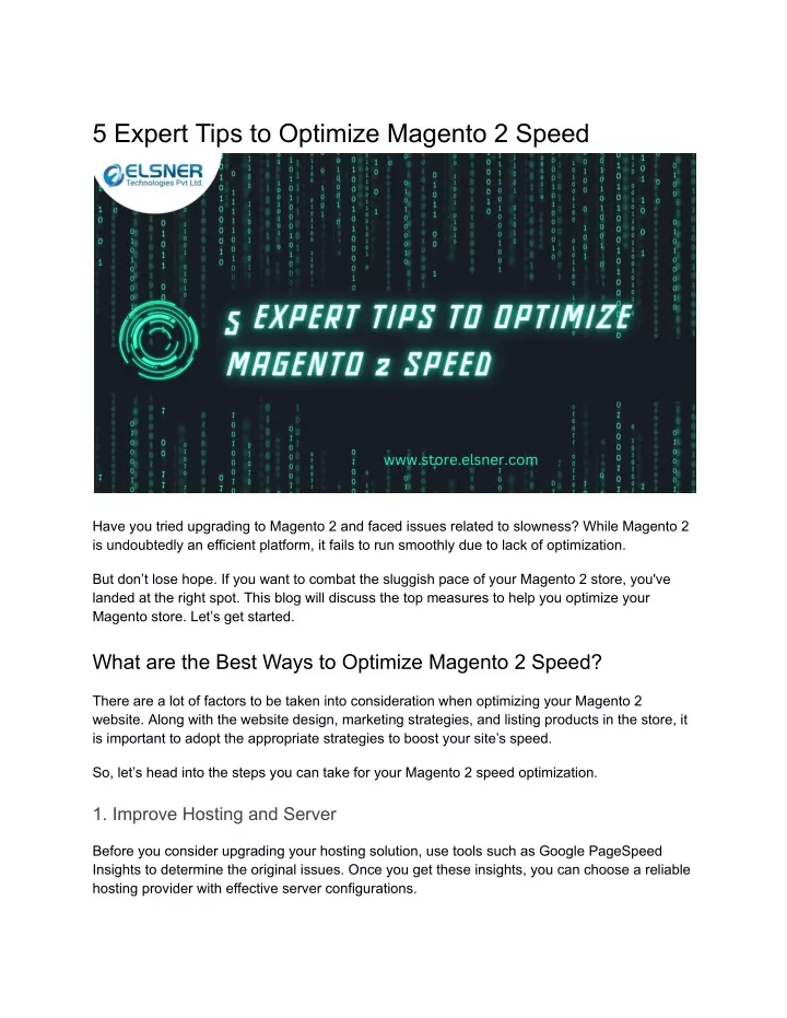5 expert tips to optimize magento 2 speed